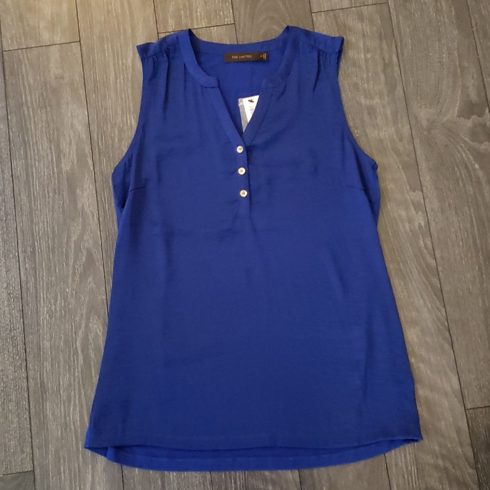 NWT The Limited Blue Sleeveless Top Size Medium